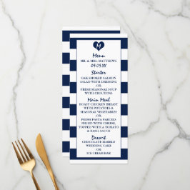 Menú Boda azul y blanco de la Moda moderna