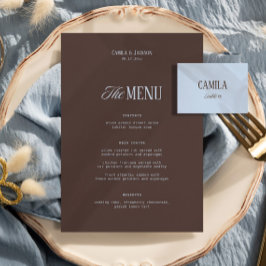 Menú Boda azul y marrón 