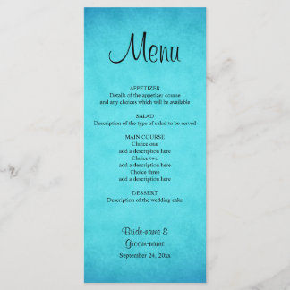 Menú Boda azul y negro