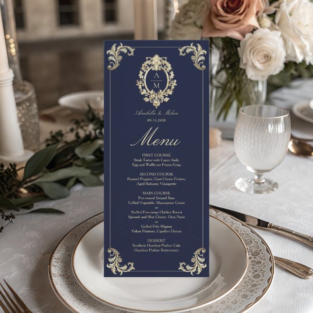 Menú Boda Barroca Azul Marino (Subido por el creador)
