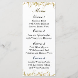 Menú boda barroco de oro de champán