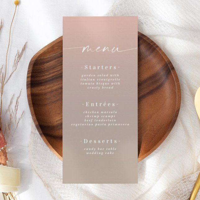 Menú Boda beige y rosa claro mínimo (Subido por el creador)