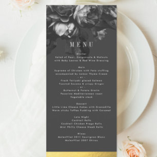Menú Boda Black Gold Rose Bouquet
