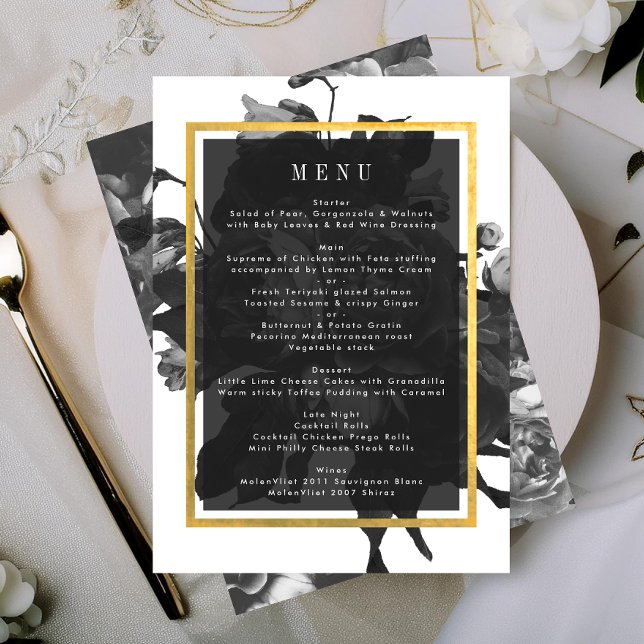 Menú Boda Black Gold Rose Bouquet (Subido por el creador)