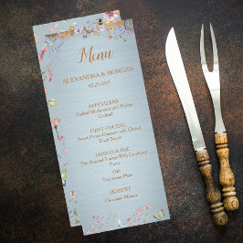 Menú Boda Blue Elegant Wildflower