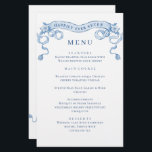 Menú Boda Blue Victorian Ornate Grace<br><div class="desc">Para una mayor personalización, haga clic en "Personalizar esta plantilla" y, a continuación, en "Editar usando la herramienta de diseño". Estiloso editable fácil de usar plantillas de boda, más artículos disponibles en la tienda (invitaciones, rsvp, tarjetas de agradecimiento, papel y decoración). Si necesita ayuda o elementos coincidentes, por favor contáctame....</div>
