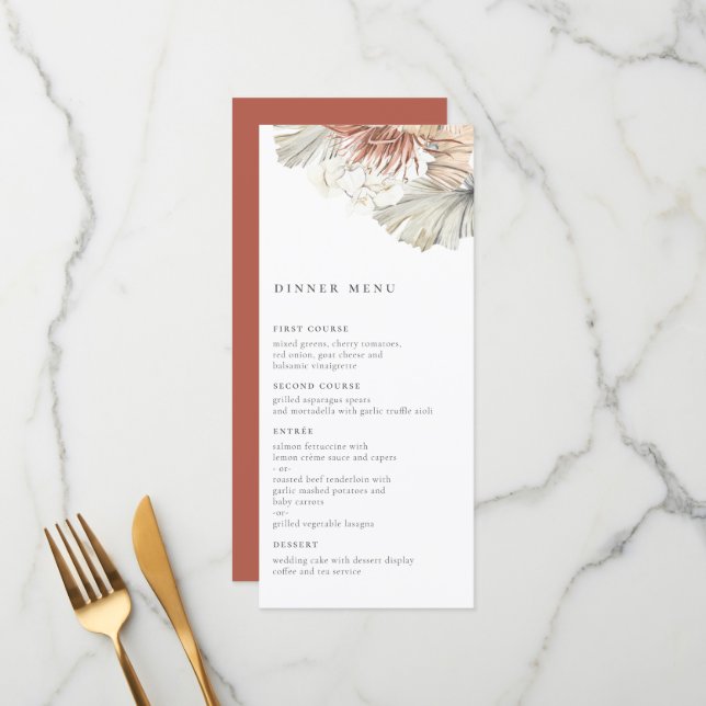 Menú Boda Bohemian Oasis (Anverso/Reverso In Situ)