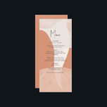 Menú Boda bohemio moderno de abstracto de terracota<br><div class="desc">Este diseño presenta hermosas formas abstractas de acuarela naranja de terracota de inspiración bohemia. Esta paleta de color naranja quemada en terracota neutra crea un ambiente minimalista moderno. Diseño contemporáneo de tarjetas de menú boda con elementos de moda. También hay disponibles invitaciones de boda coincidentes y otros artículos de papelería....</div>