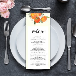 Menú Boda boho abstracto jardín naranja