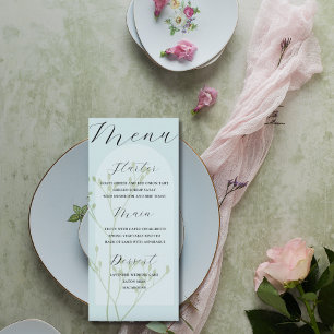 Menú Boda Boho Arch Pale Blue Foliage