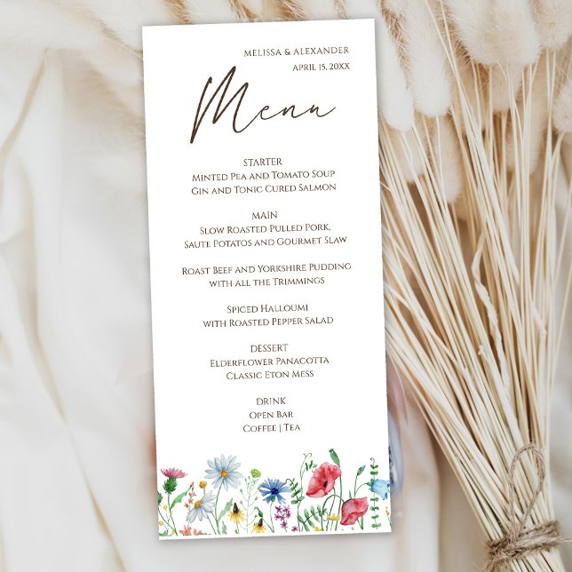 Menú Boda Boho Flor Silvestre (Subido por el creador)
