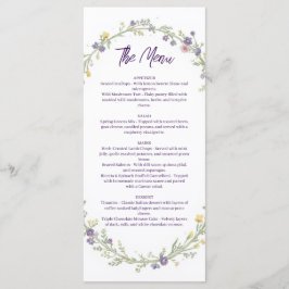 Menú Boda Boho Floral Simple Moderna