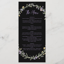 Menú Boda Boho Floral Simple Moderna