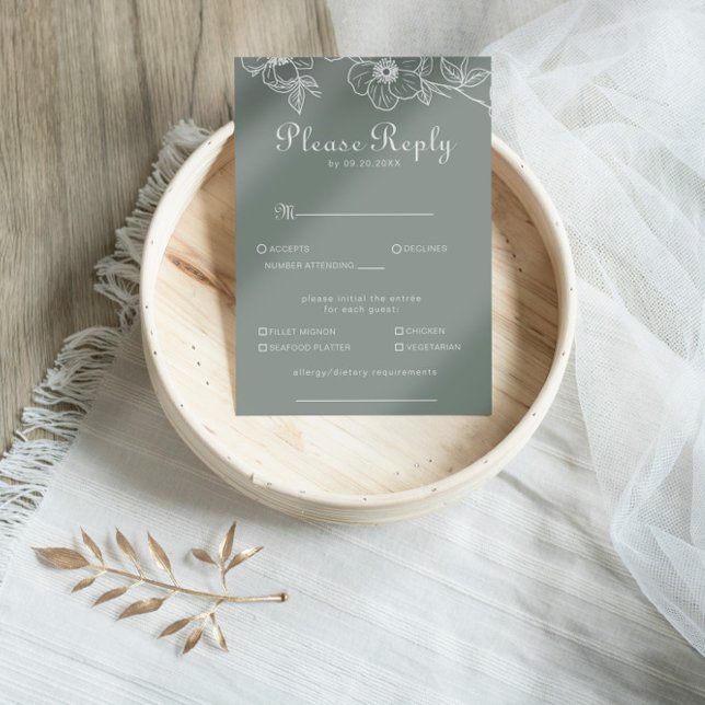 Menú Boda Boho Green Floral Repetición (Subido por el creador)