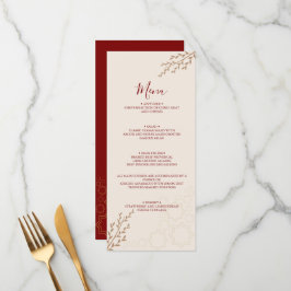 Menú Boda Boho Moderno de Terracota Naranja Quemada