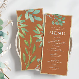 Menú Boda Boho Naranja Quemada
