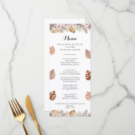 Menú Boda Boho Neutral Rústica