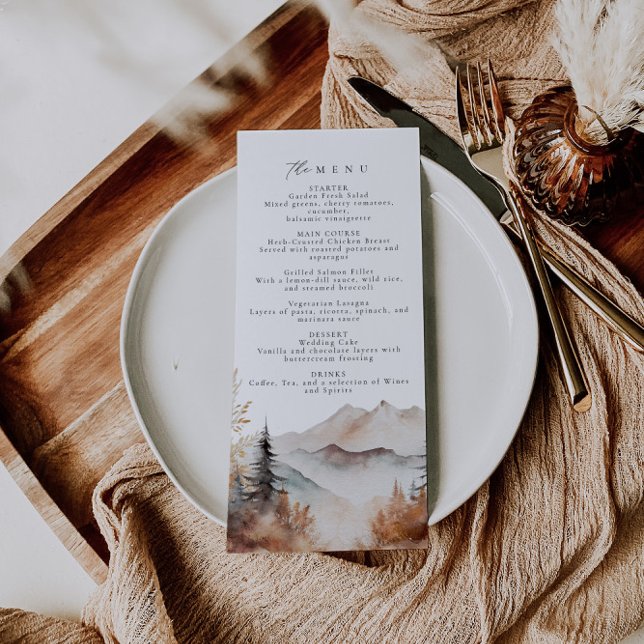 Menú Boda Boho Outdoor Mountain (Subido por el creador)