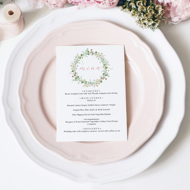 Menú Boda Boho Rustic Wildflowers (Subido por el creador)
