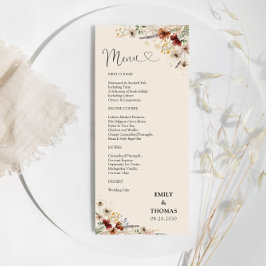 Menú Boda Boho Tiny Wildflower