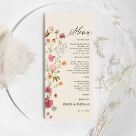 Menú Boda Boho Wildflowers