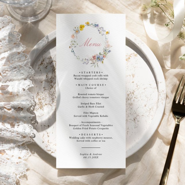 Menú Boda Boho Wildflowers de verano (Subido por el creador)