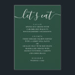 Menú Boda Bosque Oscuro Verde | Cena con Letra Moderna<br><div class="desc">Este menú de boda está diseñado para recepciones con asientos donde se sirve a los invitados una comida seleccionada. El diseño mantiene cada plato claramente separado. El encabezado del guión añade un toque de carácter, mientras que el resto del texto permanece estructurado y práctico. Funciona bien para bodas modernas elegantes...</div>