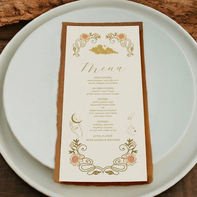 Menú Boda Botánica Mística Vintage (Subido por el creador)