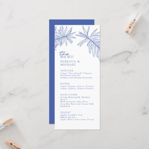 Menú Boda botánico Blue Elegant