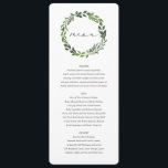 Menú boda botánico de acuarela de Leafy<br><div class="desc">Menú boda botánico de acuarela de Leafy. Elegante y moderna gama de bodas con follaje acuático. Parte de una colección</div>