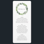 Menú boda botánico de acuarela de Leafy<br><div class="desc">Menú boda botánico de acuarela de Leafy. Elegante y moderna gama de bodas con follaje acuático. Parte de una colección</div>