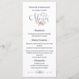 Menú Boda botánico de flores silvestres rusticas