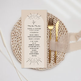 Menú Boda botánico Line Art Tan
