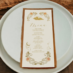 Menú Boda botánico místico vintage