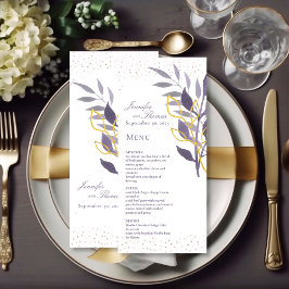 Menú Boda botánico Purpurina Purple Gold
