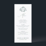 Menú Boda botánico vintage de Emerald Greenery<br><div class="desc">Elegante menú boda botánico vintage de vegetación verde esmeralda con flores y hojas de color verde elegante. Comuníquese conmigo para obtener ayuda sobre la personalización o si necesita cualquier otro producto con este diseño.</div>