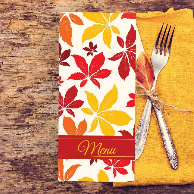 Menú Boda Bright Fall Leaves (Set a festive Autumn table at your celebration with the Bright Fall Leaves Menu.)