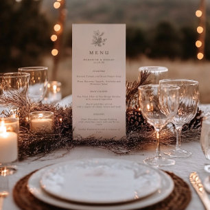 Menú Boda Caída de Acorns y Pinecone minimalistas