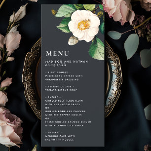 Menú Boda Camellia Japonés Blanco minimalista