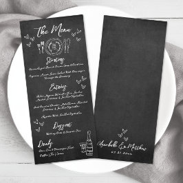 Menú Boda capataz de cartón de mano