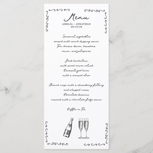 Menú Boda caprichoso (Anverso)