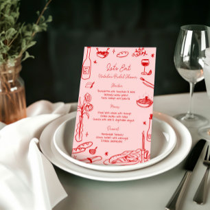 Menú Boda caprichoso con mano roja