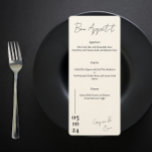 Menú Boda Carta de amor en blanco y negro<br><div class="desc">Sumérjase en una historia de amor culinaria con nuestro encantador menú Boda de letras de amor. Elaborado con pasión e inspirado en la intemporal elegancia del blanco y el negro, este menú promete ser un festín para los sentidos, y prepara el escenario para una inolvidable celebración boda. Una carta de...</div>