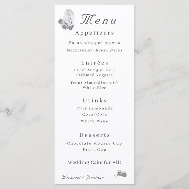 Menú Boda católico Virgin Mary Silver (Anverso)