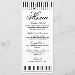 Menú Boda Cayos de piano de músicos creativos