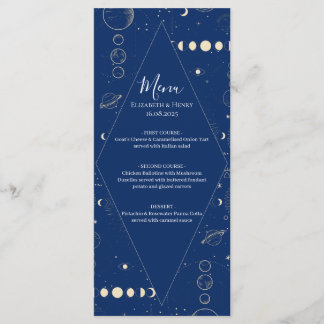 Menú Boda celeste cósmica etérea sol luna estrellas