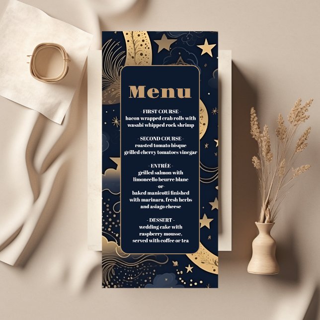 Menú Boda Celeste de oro azul de medianoche (Subido por el creador)