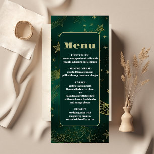 Menú Boda celeste de oro verde esmeralda