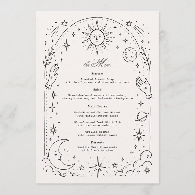 Menú Boda Celestial  (Anverso)