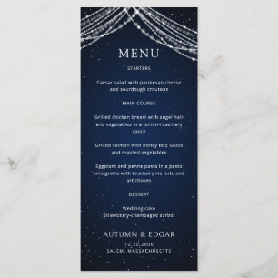 Menú Boda Celestial de las luces de cadena